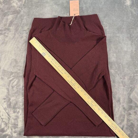 Quince Women's 100% Cashmere Turtleneck Sweater Maxi Dress Maroon Size M NWT - Picture 8 of 14